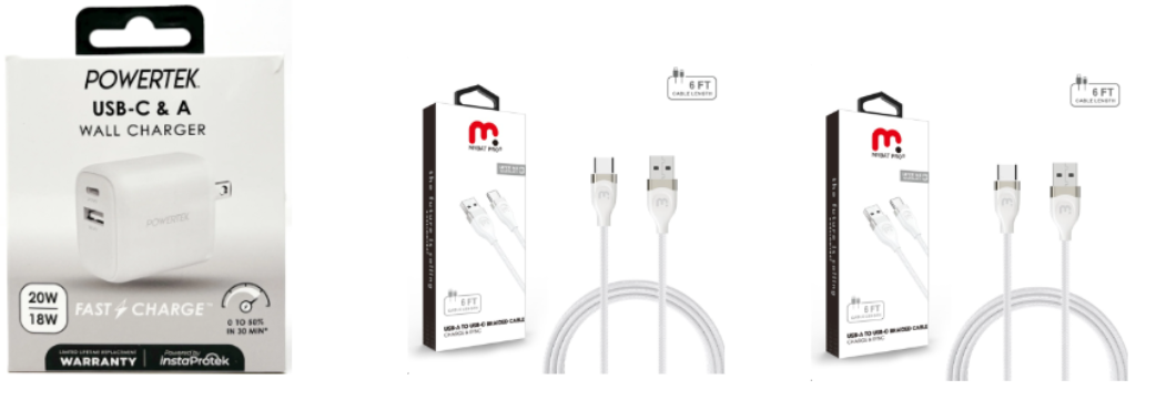 Charging Block + 2 USB-A to C