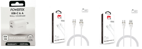 Charging Block + 2 USB-A to C