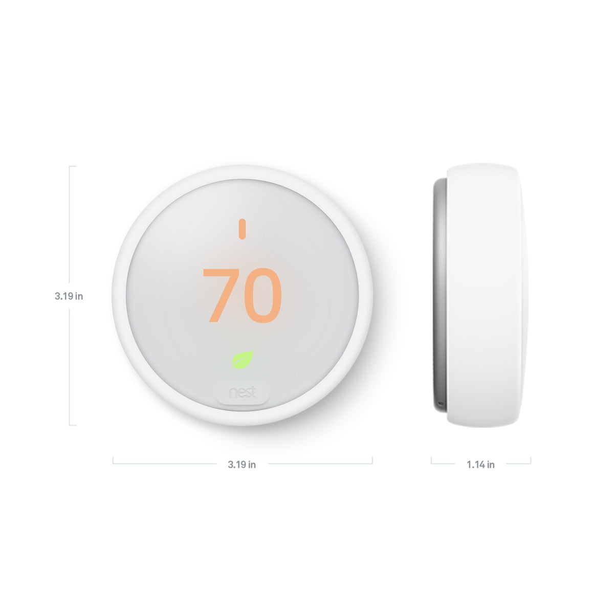 Google Nest Thermostat E - front and side